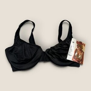 Vintage Angela The Dazzler Black Underwire Front Close Bra 38C Style 444 NWT